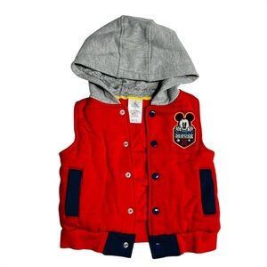 Disney Red and Gray Kids Vest with Hood